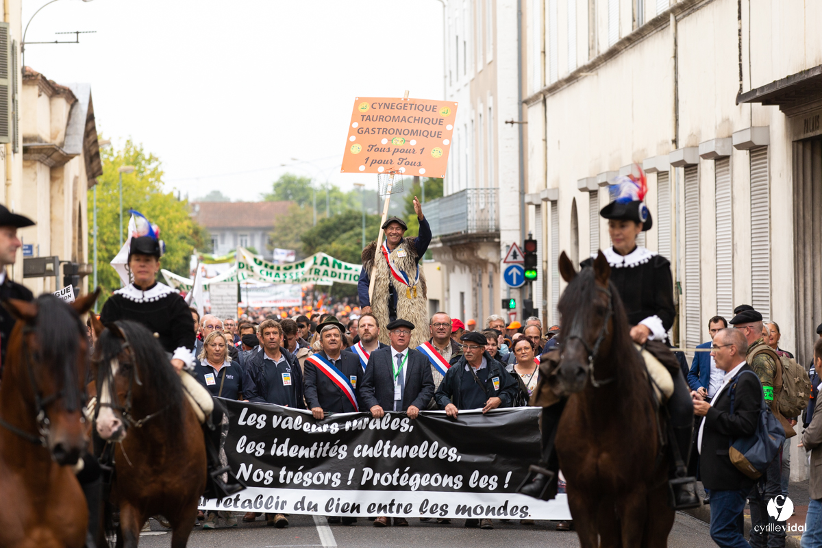 Manifestation chasses traditionnelles à Mont-de-Marsan